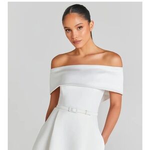 Elegant Off-Shoulder White Dress